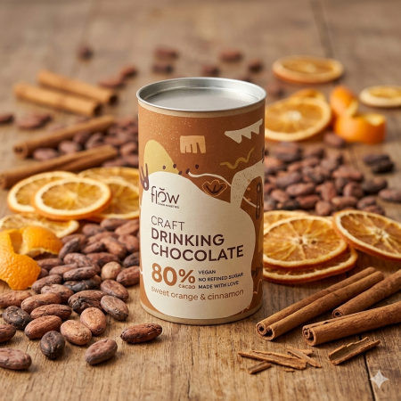 Ciocolată de băut artizanală cu 80% cacao, portocală și scorțișoară – Flow Cacao [1]