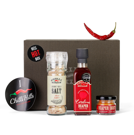 Seturi Cadou - Hell Hot Box cu selecție de sosuri super iuți – Chilli Hills