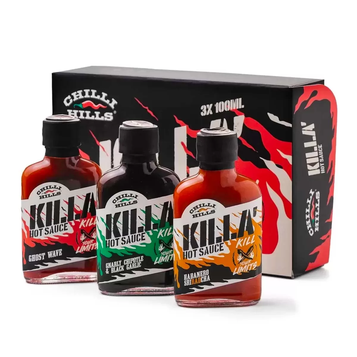 Seturi Cadou - KILLA’ Hot Box – pachet cu cele mai iuți sosuri Chilli Hills
