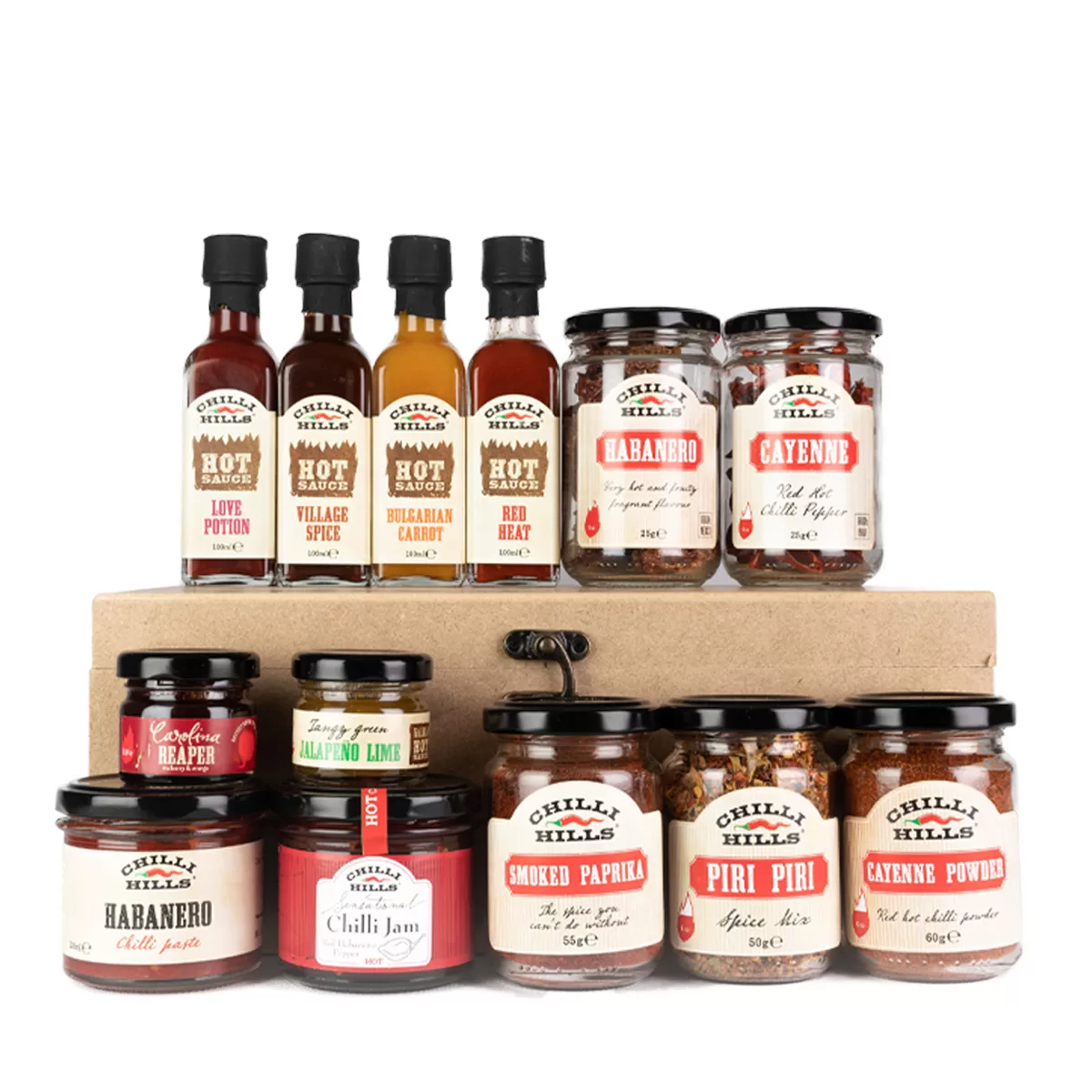 Seturi Cadou - Pandora Chilli Box – cutie cadou cu selecție variată de produse picante – Chilli Hills