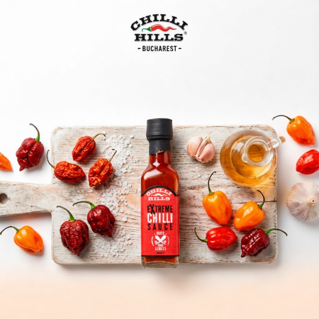 Sos picant Extreme Chilli cu ardei iute roșu și oțet din cidru – Chilli Hills [1]