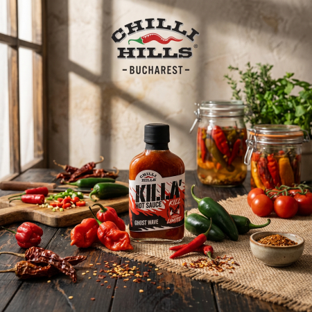 Sos picant fermentat Ghost Wave cu ardei Ghost Pepper – Chilli Hills [1]