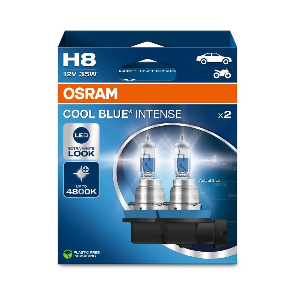 Bec Auto OSRAM H8 COOL BLUE INTENSE 4800K 64212CBN-2HB – Pachet 2 bucăți, lumină albă rece [1]