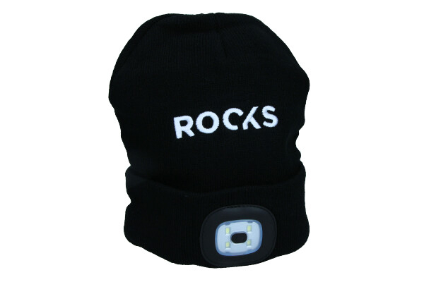 Căciulă cu lampă LED 80 lm Rooks, Neagră, USB [1]