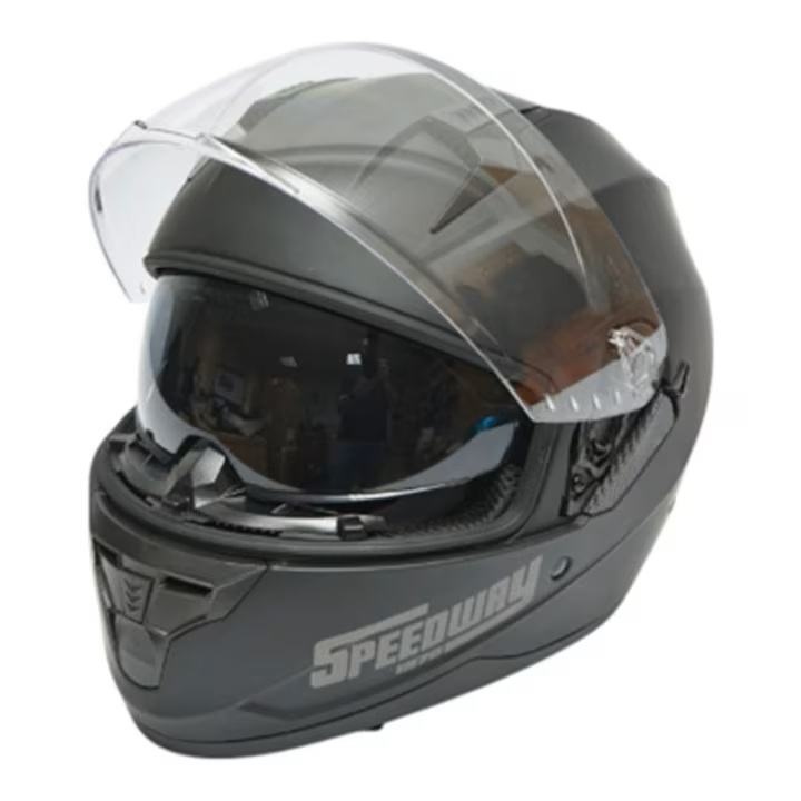 Casca moto integrala negru mat cu viziera transparenta si ochelari de soare, marimea L, model Arcane II [1]