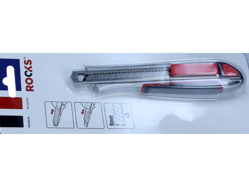 Cutter metalic cu lamă ruptibilă 9mm ROCKS, 3 lame - OK-06.0114 [2]