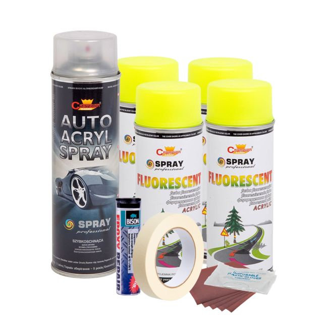 Kit complet reparatie si vopsire jante culoare Galben Fluorescent, V4 [1]