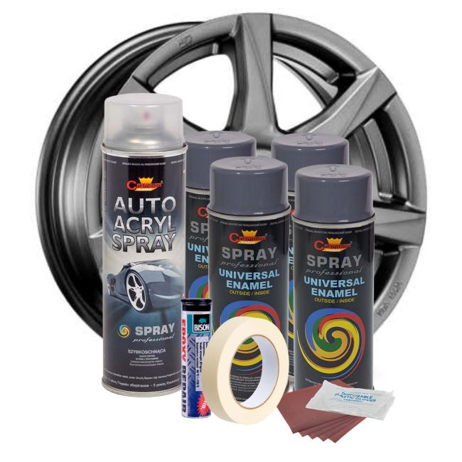Kit complet reparatie si vopsire jante culoare Gri Inchis, V4 [2]