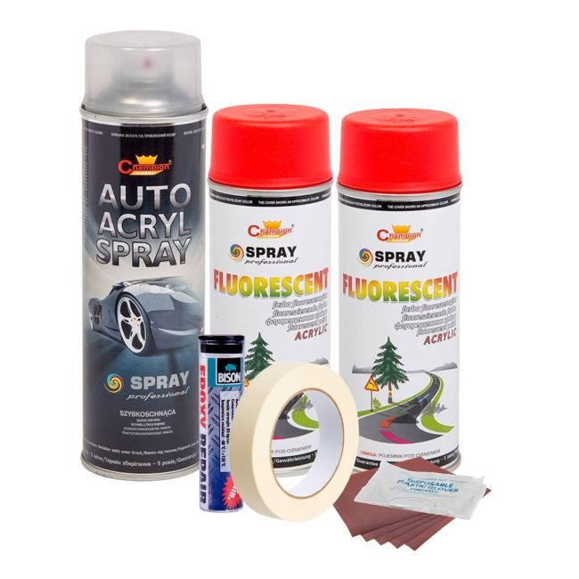 Kit complet reparatie si vopsire jante culoare Rosu Fluorescent, V2 [1]