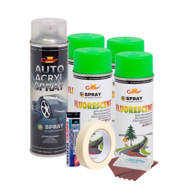Kit complet reparatie si vopsire jante culoare Verde Fluorescent, V4 [1]