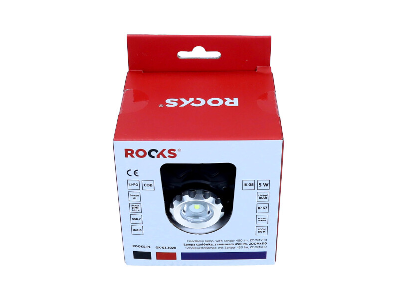 Lampă frontală Rooks cu senzor, 450 lm, Zoom X110 [3]