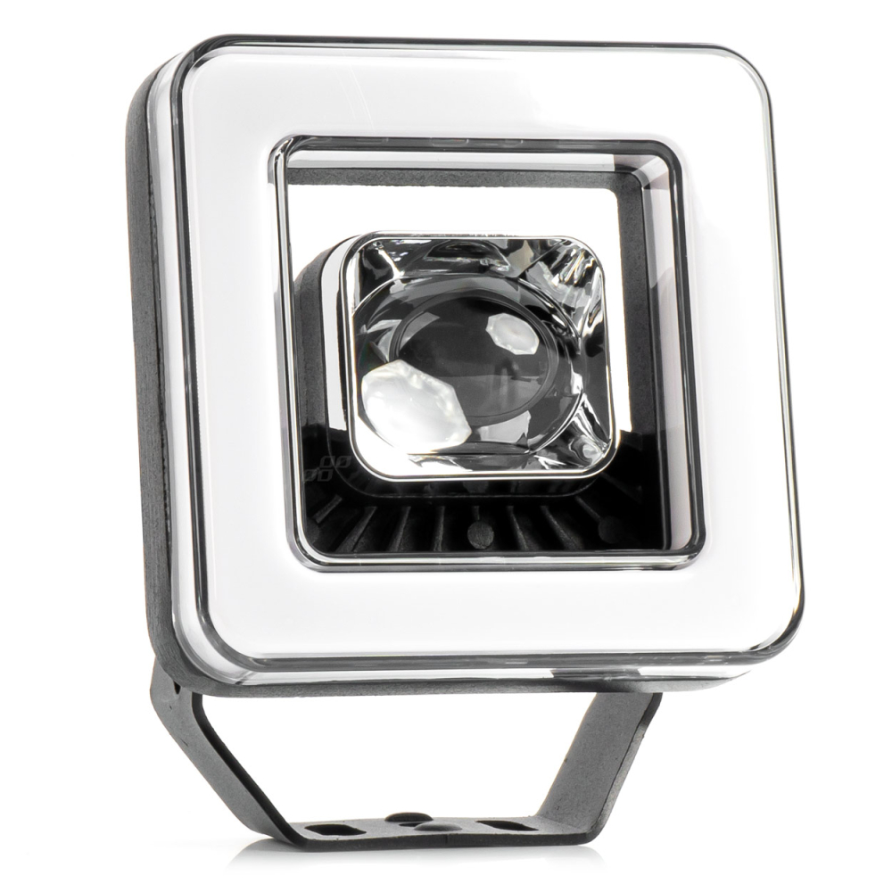 Proiector LED cu Angel Eye model AWL57, pozitie, semnalizare, faza lunga/scurta, pentru Off-Road, ATV, SSV, putere 45W, 8000lm, tensiune 9-36V, dimensiuni 114,5 x 114,5 x 51 mm [1]