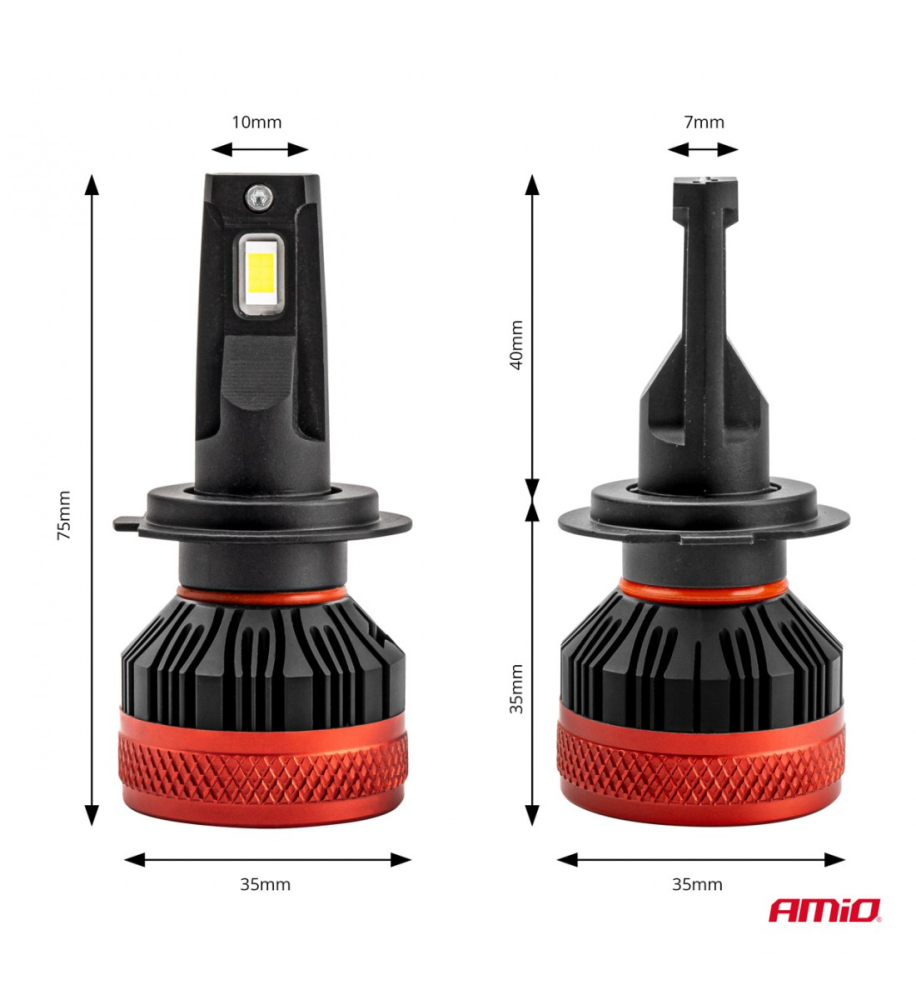 SET 2 BECURI LED AUTO H7 AMIO X3 SERIES, 90W, 12V/24V, CANBUS, 6500K [3]