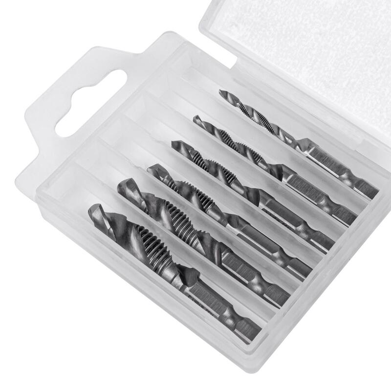 SET 6 BURGHIE-TAROD METRICE COMBINATE AMIO, M3 - M10, CU PRINDERE HEXAGONALĂ 1/4" [3]