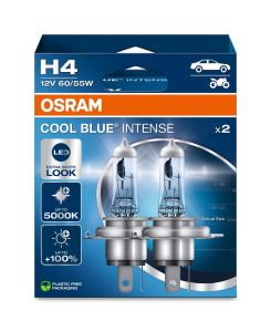 Halogen - Bec Auto OSRAM H4 COOL BLUE INTENSE 5000K 64193CBN-2HB – Pachet 2 bucăți, lumină albă rece