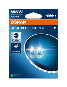 Halogen - Bec Auto OSRAM W5W COOL BLUE INTENSE 4000K 2825CBN-2BL – Ambalaj blister, lumină albă rece