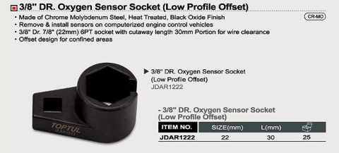 CHEIE PROFESIONALĂ PENTRU SENZOR OXIGEN (SONDA LAMBDA) TOPTUL, 22 MM, 3/8" [1]