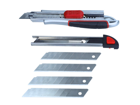 Scule si Echipamente - Cutter metalic cu lamă ruptibilă 18mm ROCKS, 5 lame - OK-06.0115