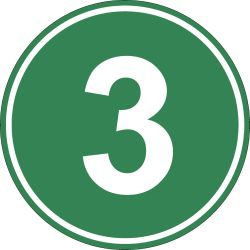 Accesorii Camioane si Remorci - Eticheta, Autocolant Cifra 3, Autocolant Camion Euro 3, Diamentru 22 cm