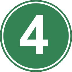 Accesorii Camioane si Remorci - Eticheta, Autocolant Cifra 4, Autocolant Camion Euro 4, Diamentru 22 cm