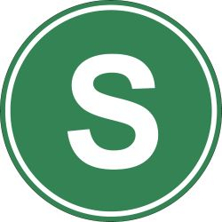 Accesorii Camioane si Remorci - Eticheta, Autocolant Litera S, Autocolant Camion Litera S, Diamentru 22 cm