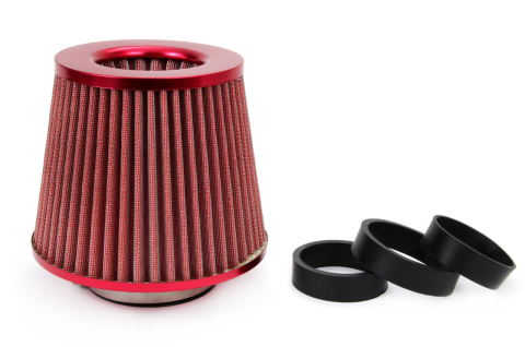 Tuning Auto - Filtru de aer conic rosu cu 3 adaptoare