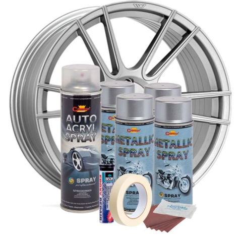 Kit complet reparatie si vopsire jante culoare Argintiu Metalizat, V4 [1]