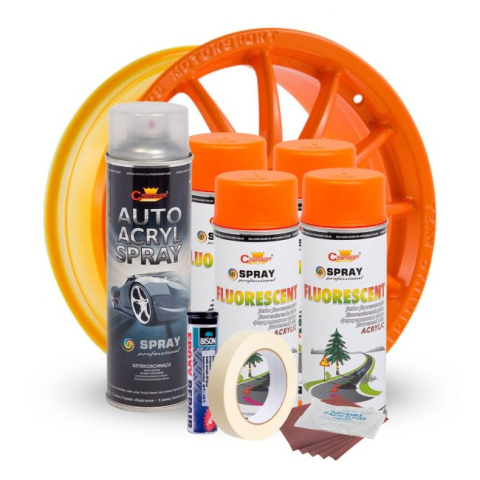 Kit complet reparatie si vopsire jante culoare Orange Fluorescent, V4 [1]