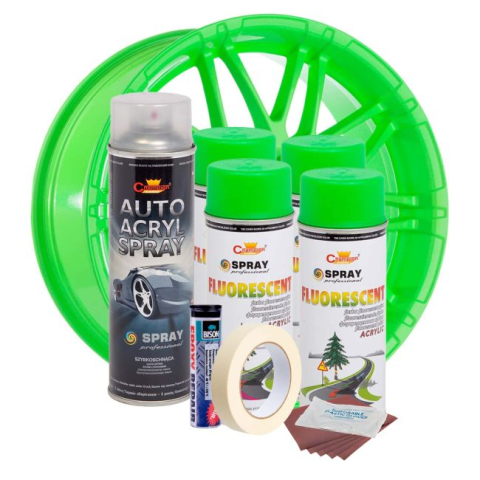 Kit complet reparatie si vopsire jante culoare Verde Fluorescent, V4 [1]