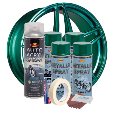 Kit complet reparatie si vopsire jante culoare Verde Metalizat, V4 [1]