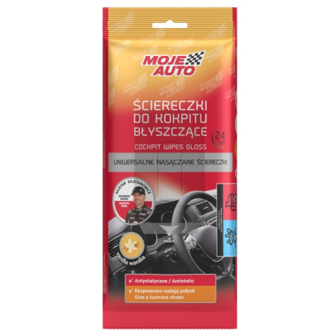 Detailing Auto - Servetele umede bord lucios Moje Auto - parfum vanilie, 10 buc