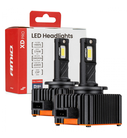 LED-uri AUTO - Set 2 Becuri LED D3S AMIO 170W Ultra Power, 6500K, Conversie Xenon la LED, Plug & Play