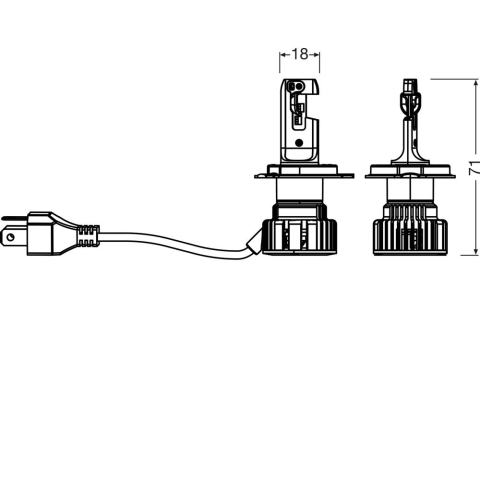 SET 2 BECURI NIGHT BREAKER LED START H4 +230% BLISTER OMOLOGARE RAR [2]
