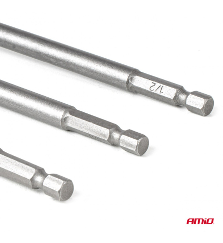 SET 3 ADAPTOARE PENTRU TUBULARE AMIO, HEX 1/4" LA PATRAT 1/4", 3/8", 1/2" [1]