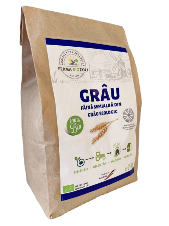 Făină Bio - Făină Semialba din Grâu, BIO, 2 Kg