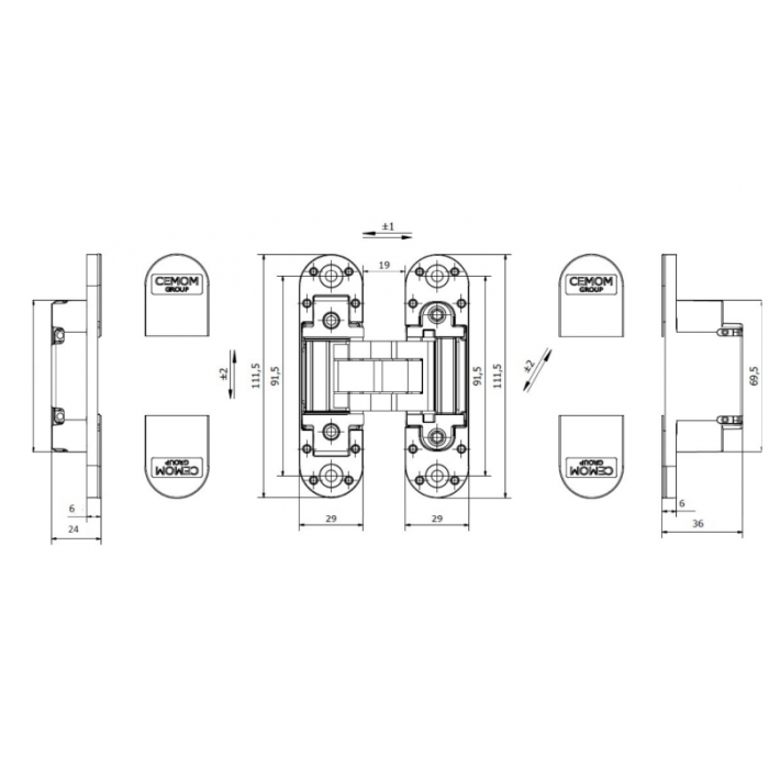 Balama Ascunsă 3D Estetic 80A HP M, Universală, 80 kg, Capace Magnetice [2]