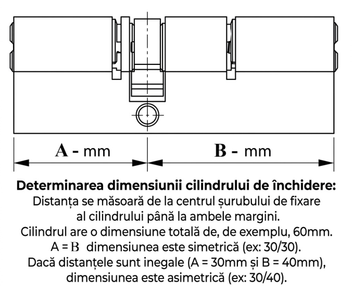 Cilindru de siguranță (Butuc ușă) ABUS P12R PS, Antipanică, 12 pini, 5 chei amprentate [2]