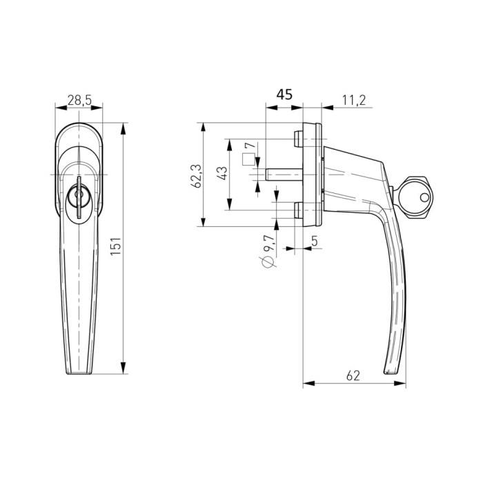 Mâner Fereastră Termopan cu Blocare prin Cheie, Aluminiu, Siguranță Copii [2]