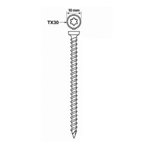Șurub montaj tâmplărie 7.5mm, Torx TX30, Gama Standard [4]