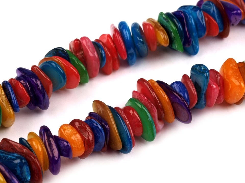 Margele chipsuri sidef colorat, șirag 80-85 cm [3]