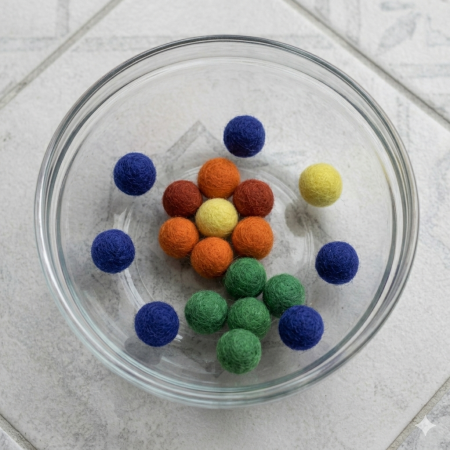 Diverse lana - Bile din lana 18 mm - asortate, 25 buc