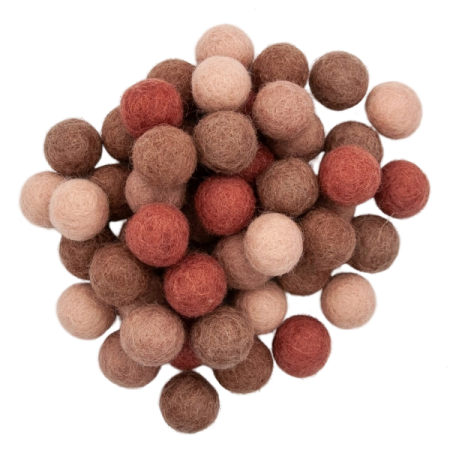 Fetru din lana - Bile din fetru 18 mm – asortate, 50 buc