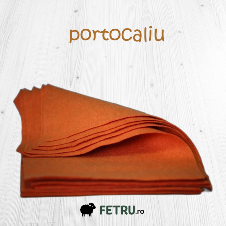 Fetru A4 60%-40% - Fetru A4 IDEA (60%lana, 40 % viscoza)- portocaliu