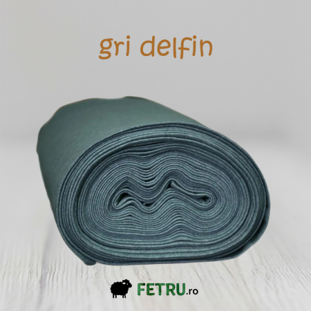 Fetru Metraj 60%-40% - Fetru IDEA (60% lana, 40% viscoza) la metru - gri delfin