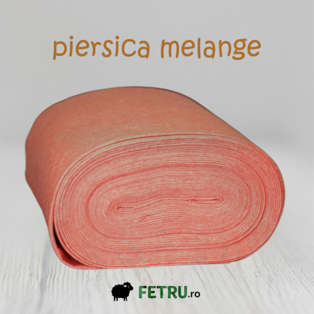 Fetru Metraj 60%-40% - Fetru IDEA (60% lana, 40% viscoza) la metru - piersica melange