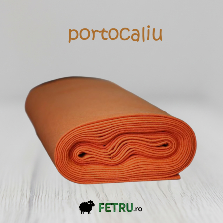 Fetru Metraj 60%-40% - Fetru IDEA (60% lana, 40% viscoza) la metru - portocaliu