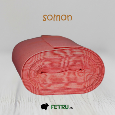 Fetru Metraj 60%-40% - Fetru IDEA (60% lana, 40% viscoza) la metru - somon