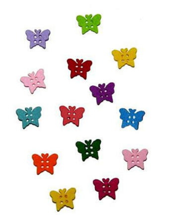 Nasturi - Figurine din fetru - nasturi fluture 2,5cm (14 buc/set)