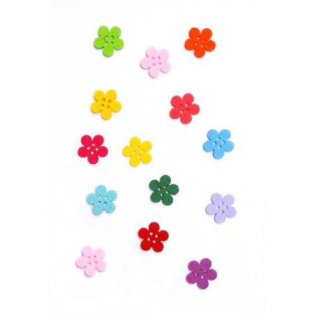 Nasturi - Figurine din fetru - nasturi forma floare 2,5 cm (14 buc/set)