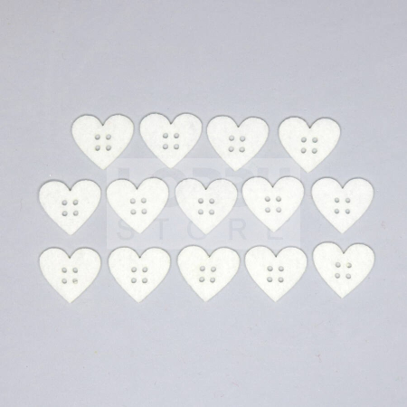 Nasturi - Figurine din fetru- nasturi inima 2.5cm, 14/set